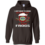 I Just Want To Drink Hot Chocolate & Watch TCU Horned Frogs Ugly Christmas Sweater PINGPONG