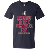 Reasons to be a Florida State Seminoles Fan Complete List on Back - Men's V-Neck