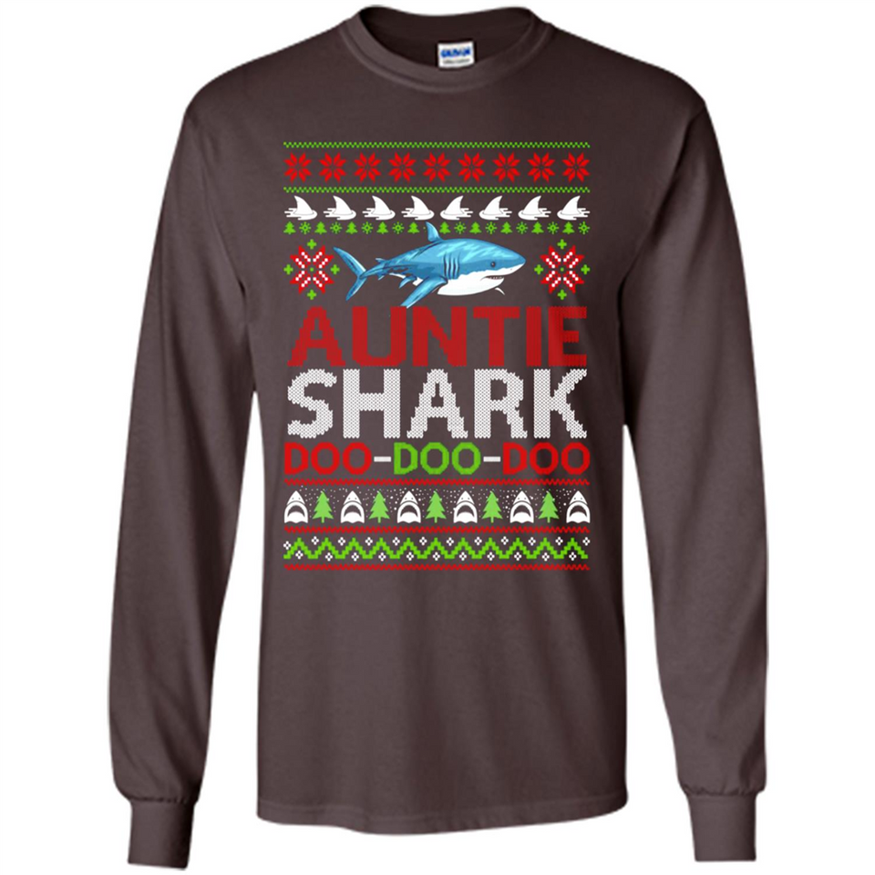 Auntie shark Doo Doo Doo Christmas - Long Sleeve T-Shirt
