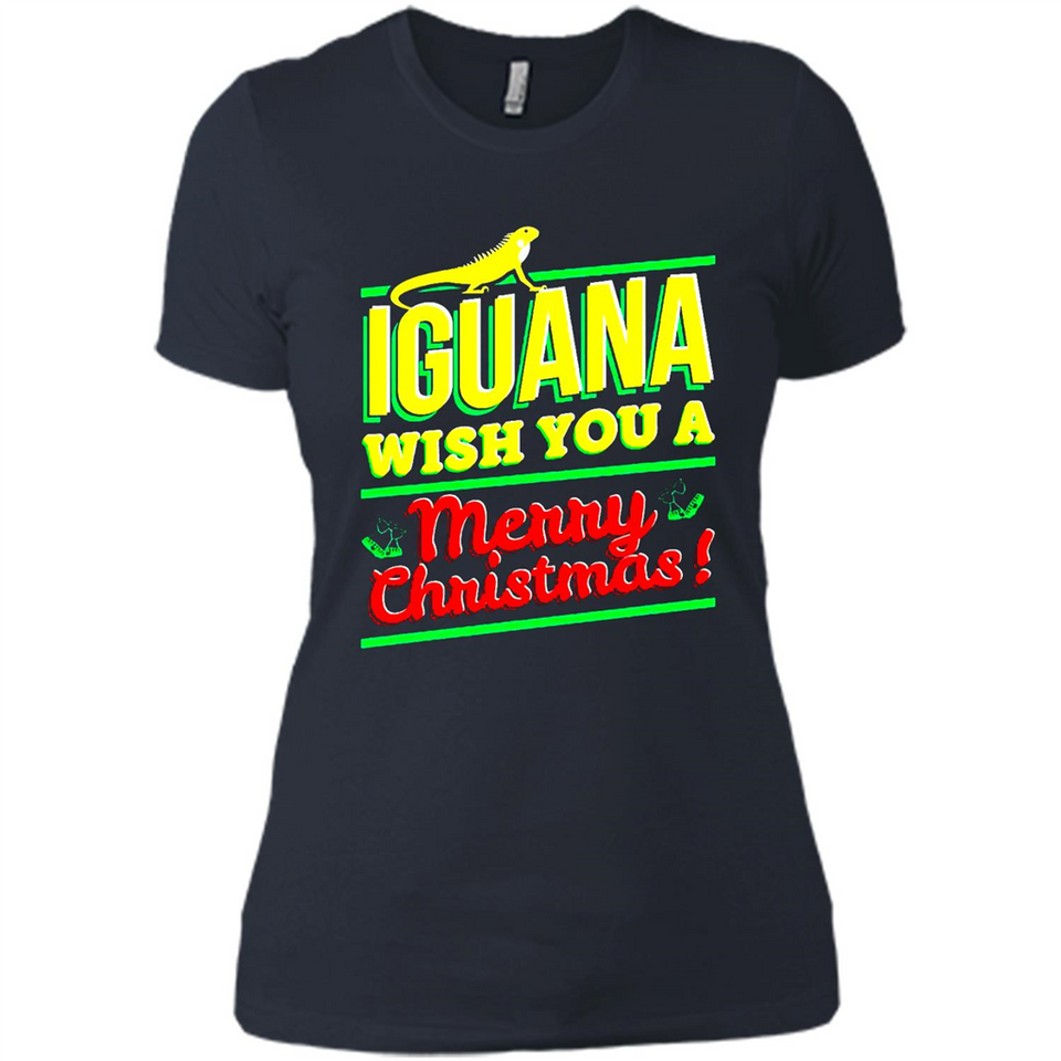 Iguana Wish You A Merry Christmas Animal - Ladies' Boyfriend T-Shirt
