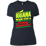 Iguana Wish You A Merry Christmas Animal - Ladies' Boyfriend T-Shirt