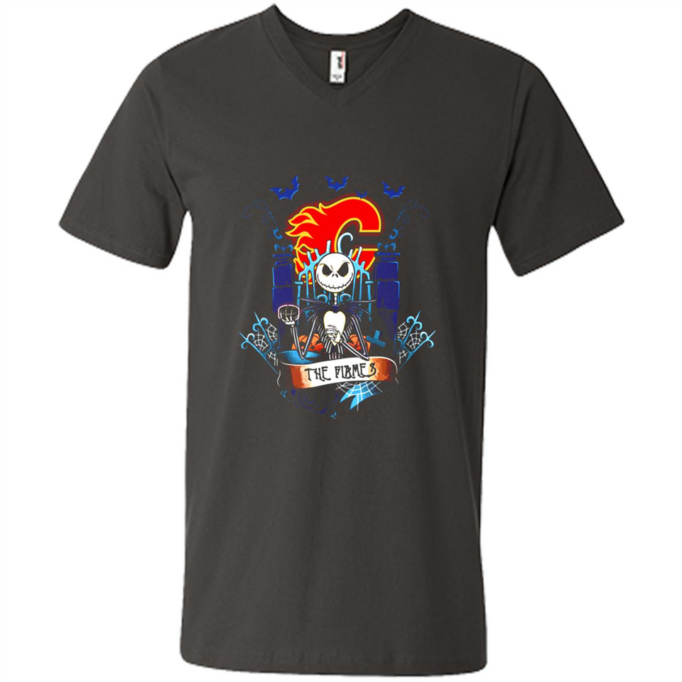 Calgary Flames Halloween The Nightmare Before Christmas - Men's V-Neck