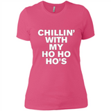 Chillin With My Ho Ho Ho's Funny Christmas - Ladies' Boyfriend T-Shirt