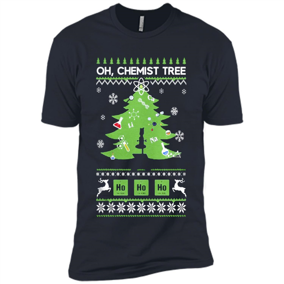 Oh Chemist Tree Ugly Christmas Sweater - Premium Short Sleeve T-Shirt