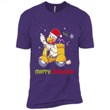 Funny Santa Christmas Chicken Shirt - Merry Chickmas - Premium Short Sleeve T-Shirt