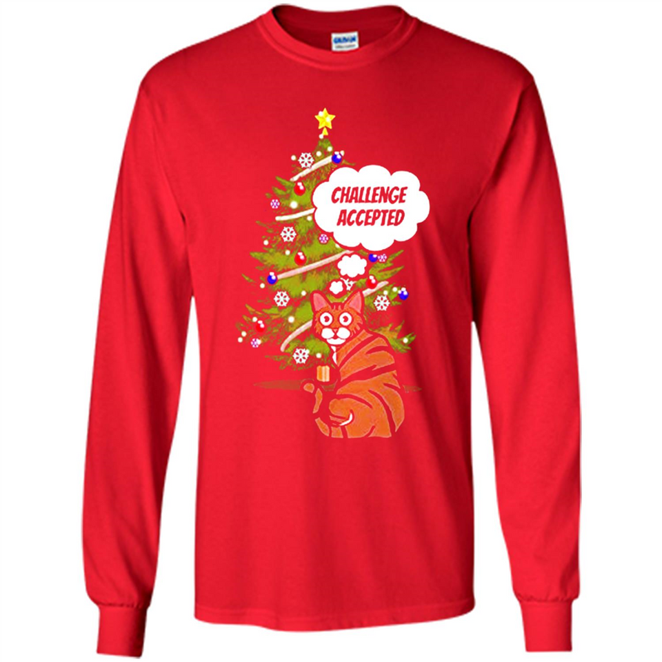 Christmas Tree Cat Long Sleeve Christmas Shirt for Cat Lover - Long Sleeve T-Shirt