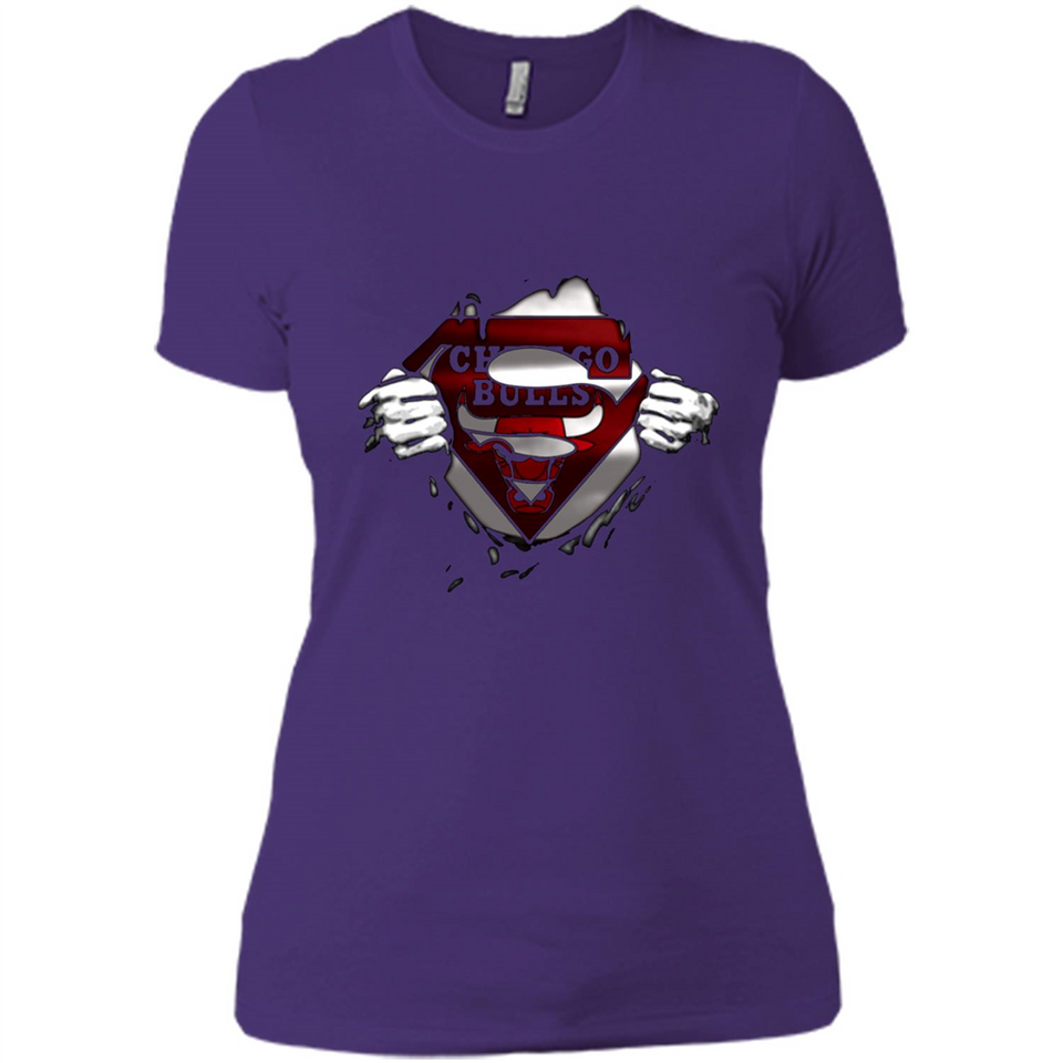Chicago Bulls And Superman Fans - Ladies' Boyfriend T-Shirt