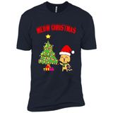 Meow merry christmas- cat and pine merry christmas - Premium Short Sleeve T-Shirt