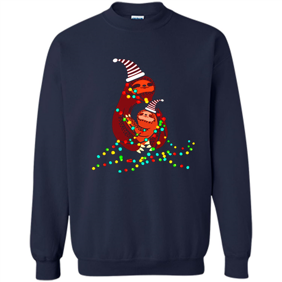 Christmas Lights Sloth Long Sleeve Santa Sloth - Sweatshirt