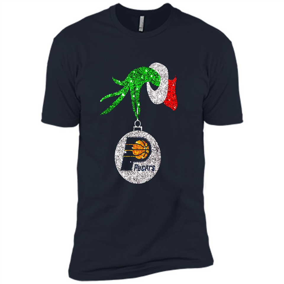 Amazing tee Indiana Pacers Glitter Grinch Monogram Ornament Christmas Gift - Premium Short Sleeve T-Shirt
