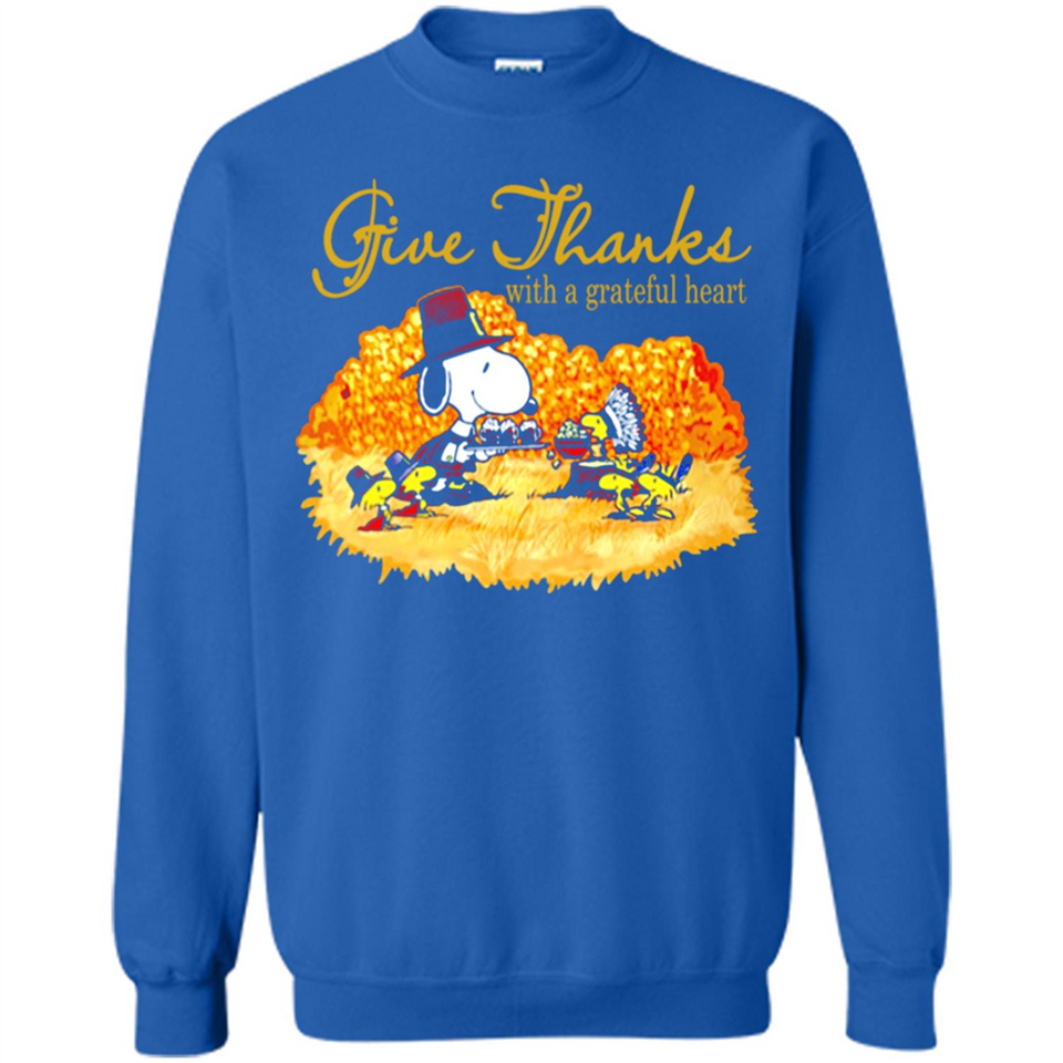 Snoopy Thanksgiving Give Thanks With A Grateful Heart - Sweatshirt