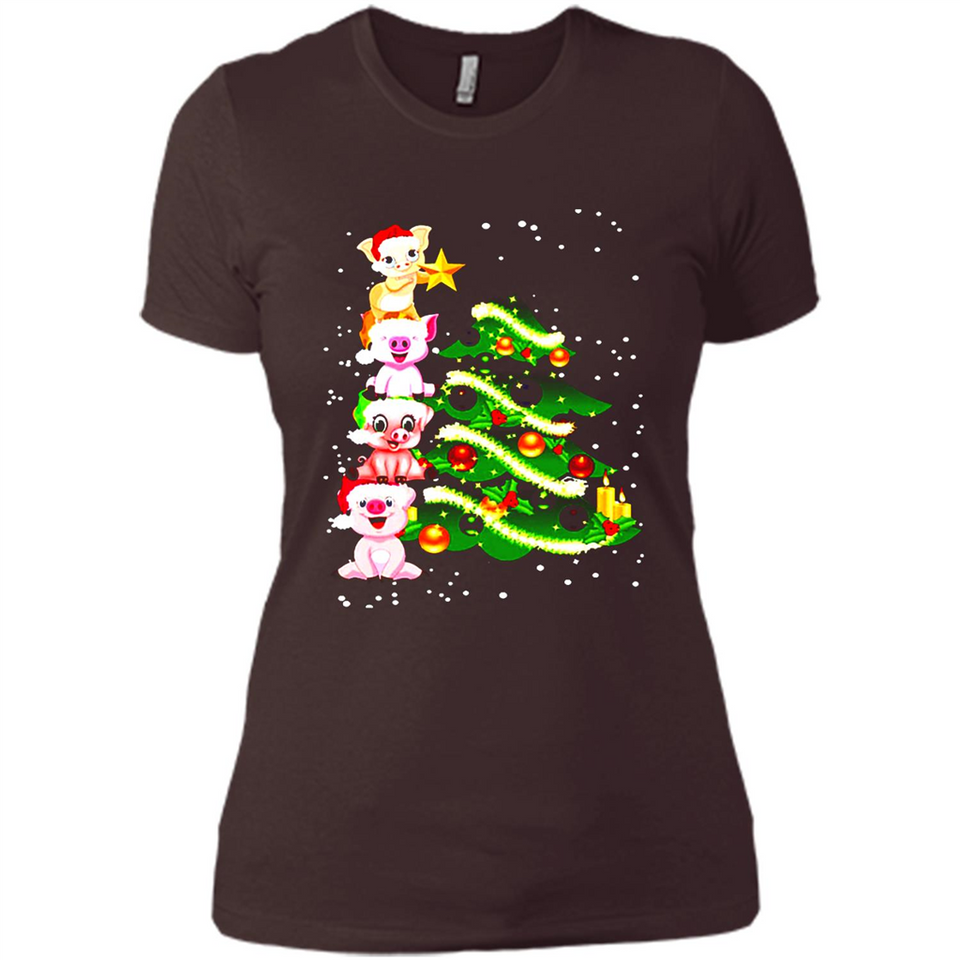 Pigs Christmas T Shirt PINGPONG - Ladies' Boyfriend T-Shirt