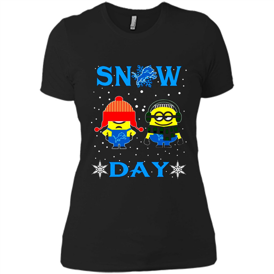 Snow Day Shirt For Detroit Lions Vs Minion Fans pingpong