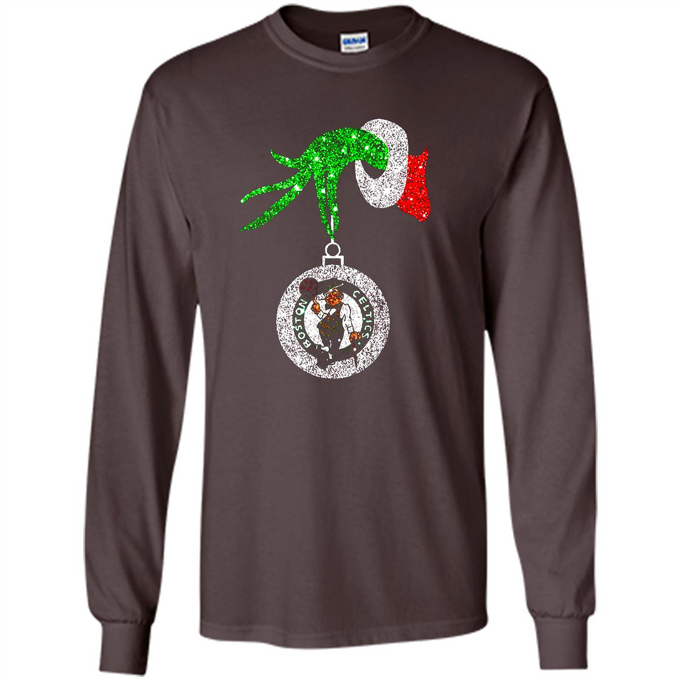 Amazing shirt Boston Celtics Glitter Grinch Monogram Ornament Christmas Gift - Long Sleeve T-Shirt