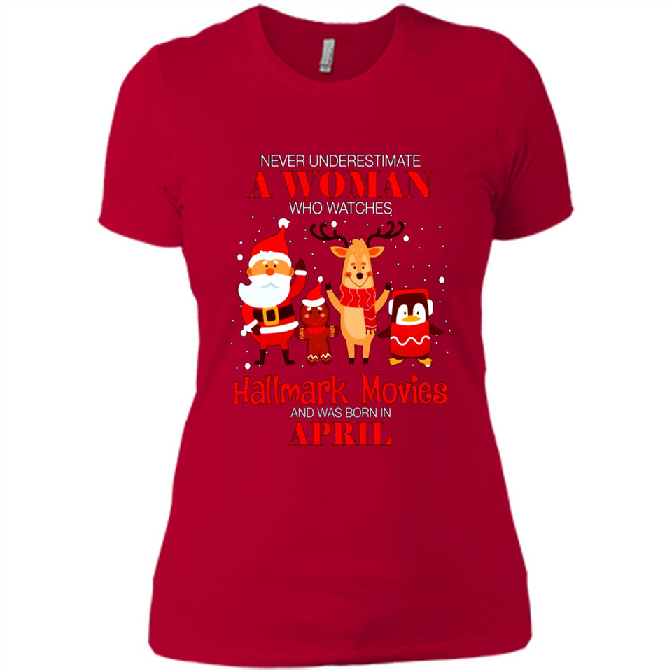 Never Underestimate An April Woman Watches Hallmark Movies Sweatshirt PINGPONG