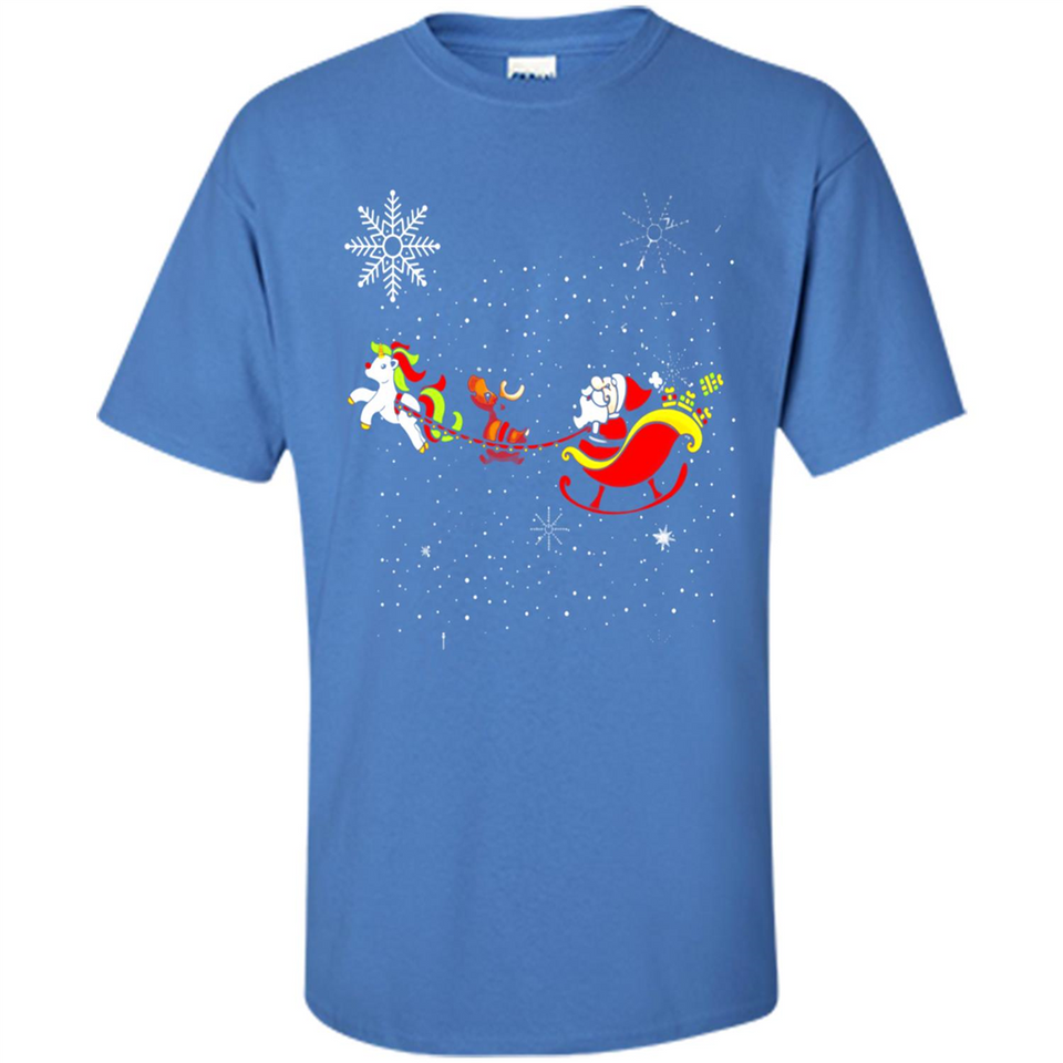 Christmas Unicorn Rudolph and Santa - Shirt
