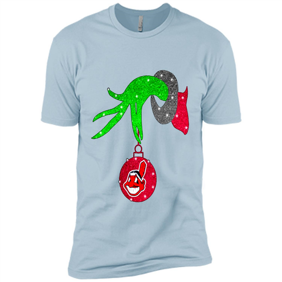 GRINCH HAND HOLDING CLEVELAND INDIANS GLITTER CHRISTMAS PINGPONG