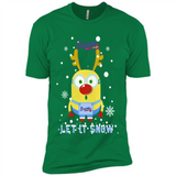 Minion Atlanta Braves Ugly Christmas Sweater Let it Snow - Premium Short Sleeve T-Shirt