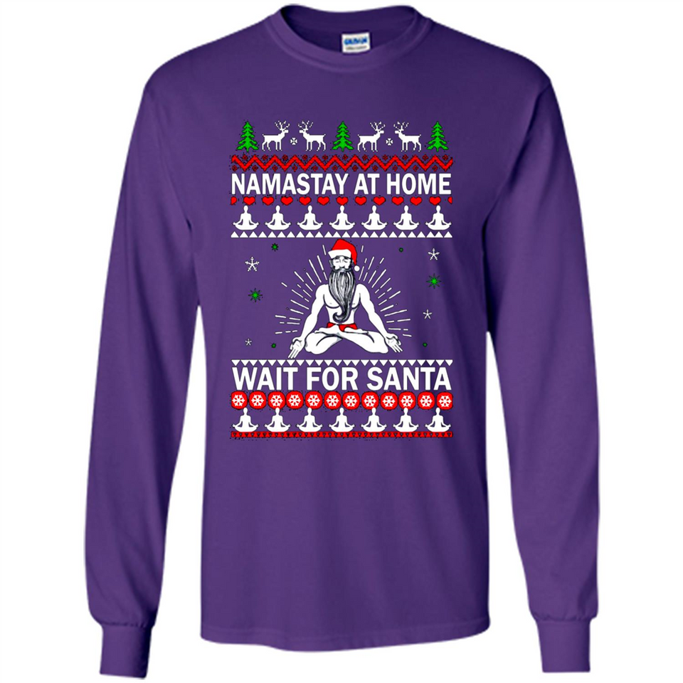Namastay at home and wait for Santa Christmas sweatshirt PINGPONG