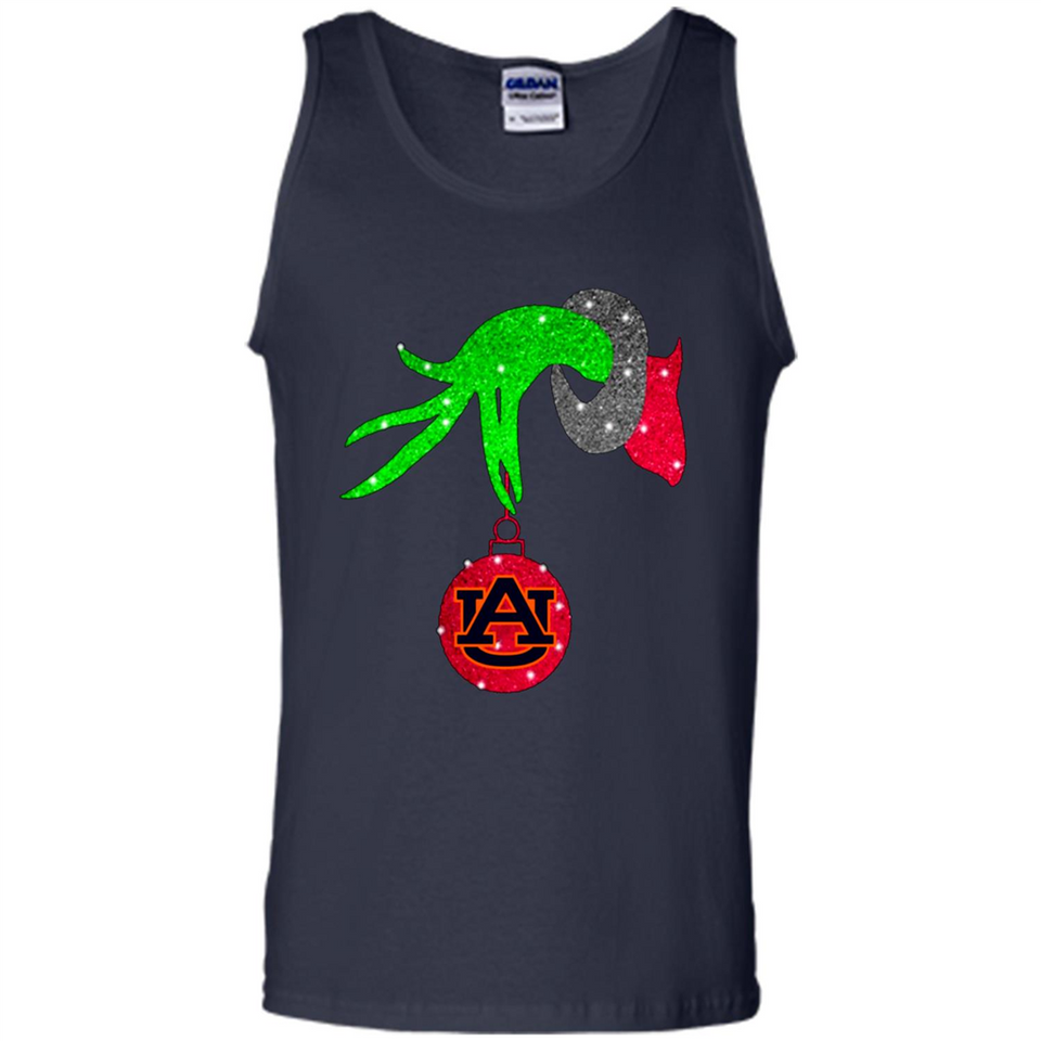 GRINCH HAND HOLDING AUBURN TIGERS GLITTER CHRISTMAS PINGPONG