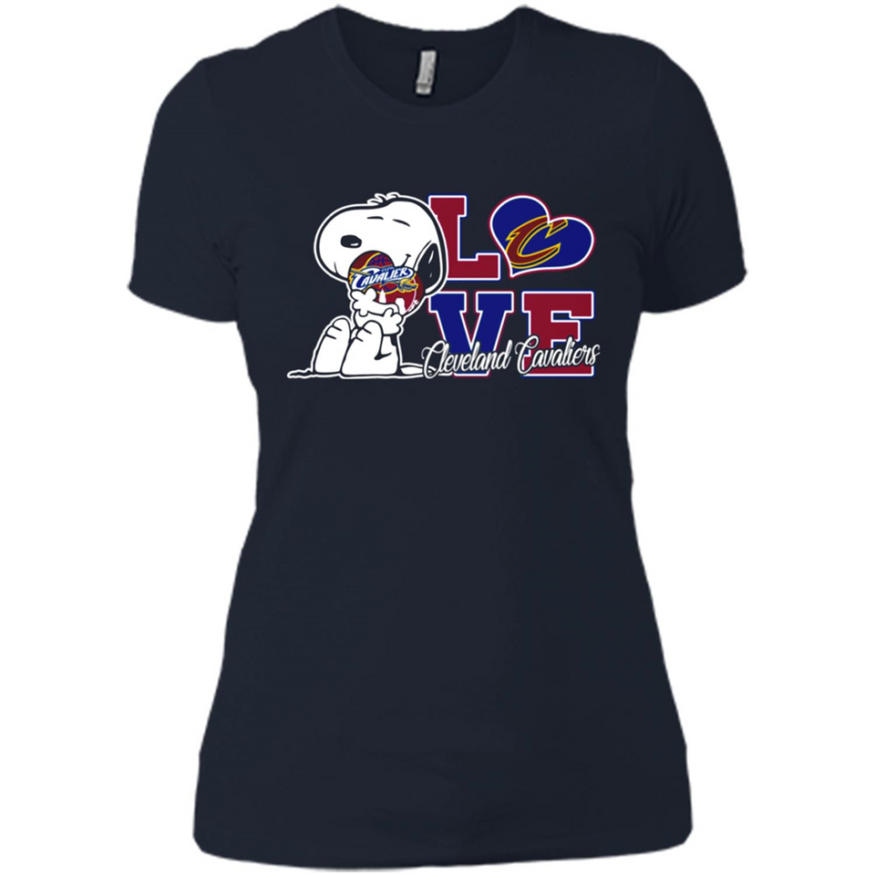 Snoopy loves NBA Cleveland Cavaliers - Ladies' Boyfriend T-Shirt