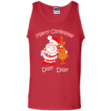 Christmas T-Shirt Santa And Reindeer Dilly Dilly - Tank Top