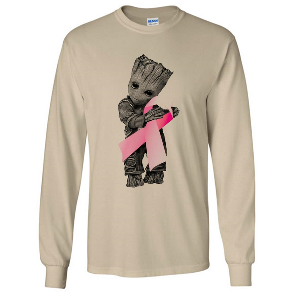 Groot Hug Breast Cancer - Long Sleeve T-Shirt