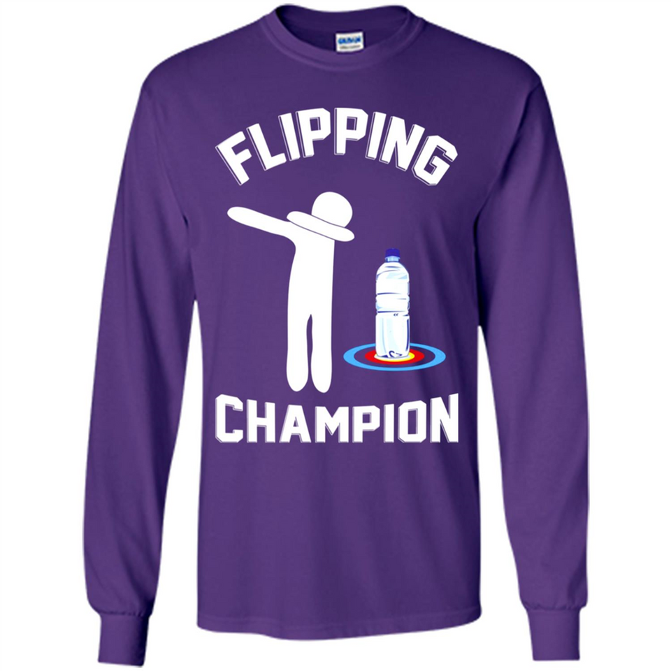 Water Bottle Flipping Tshirt Dabbing Flipping Champion - Long Sleeve T-Shirt
