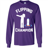 Water Bottle Flipping Tshirt Dabbing Flipping Champion - Long Sleeve T-Shirt