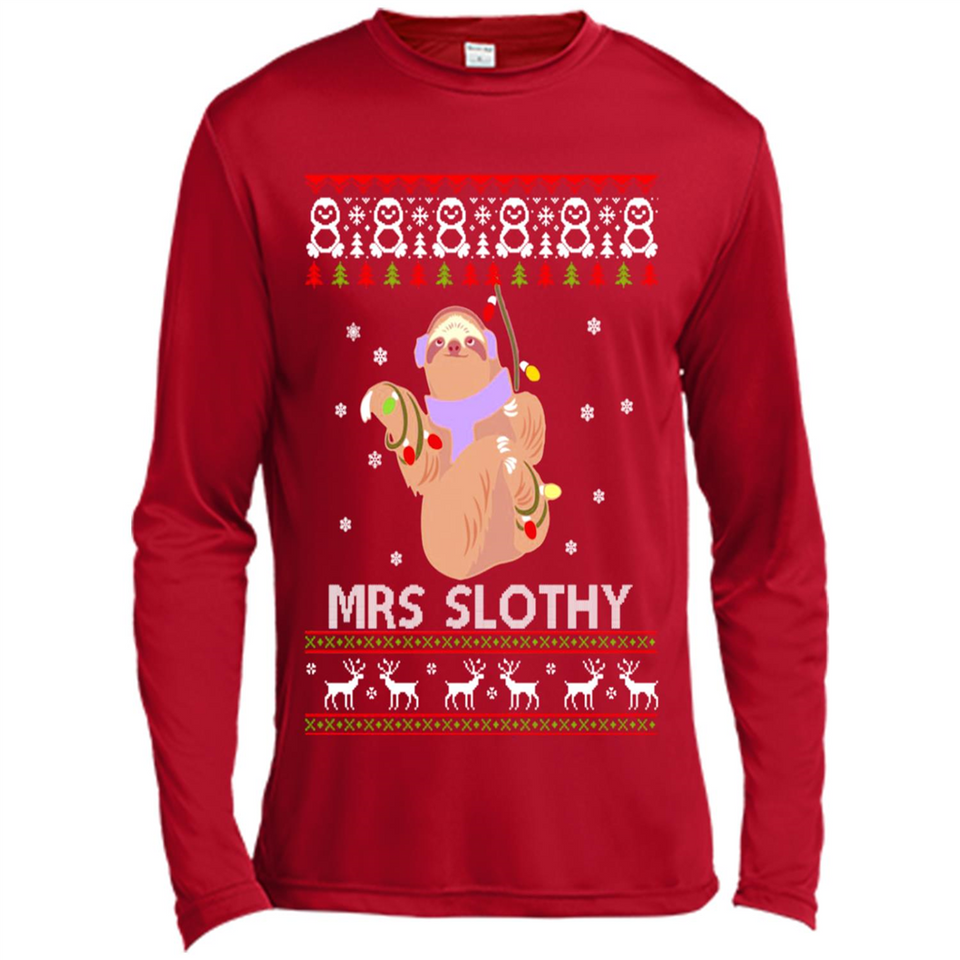 Mrs Slothy Christmas - Canvas Long Sleeve T-Shirt