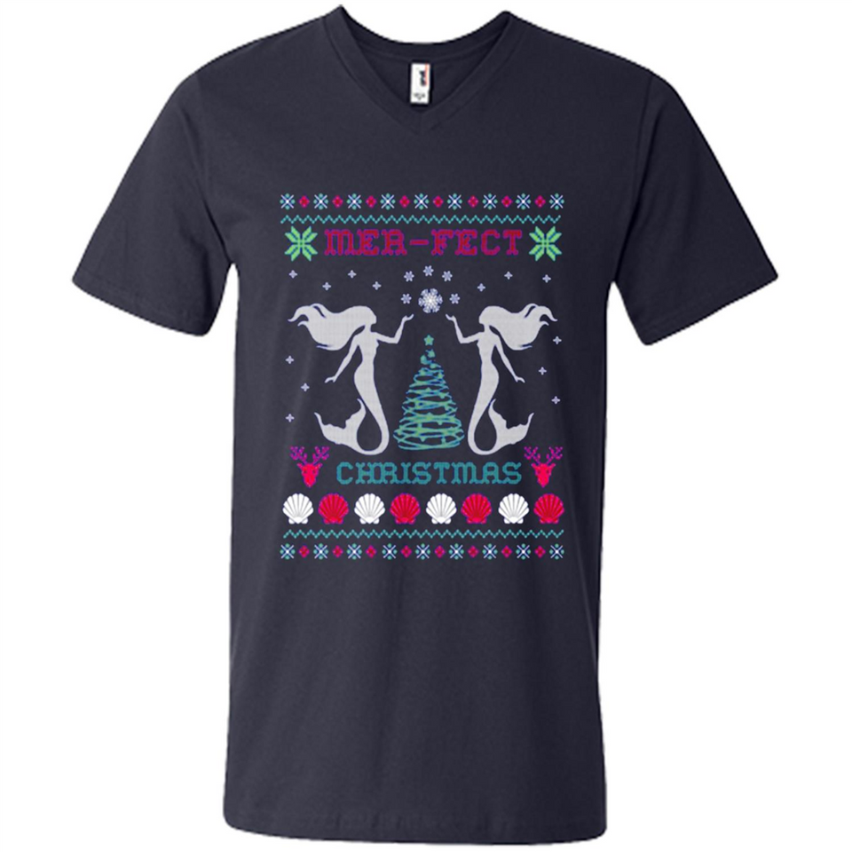 Mermaid Mer-Fect Ugly Christmas Sweater - Men's V-Neck