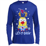 Minion Arizona Cardinals Ugly Christmas Sweater Let it Snow - Canvas Long Sleeve T-Shirt
