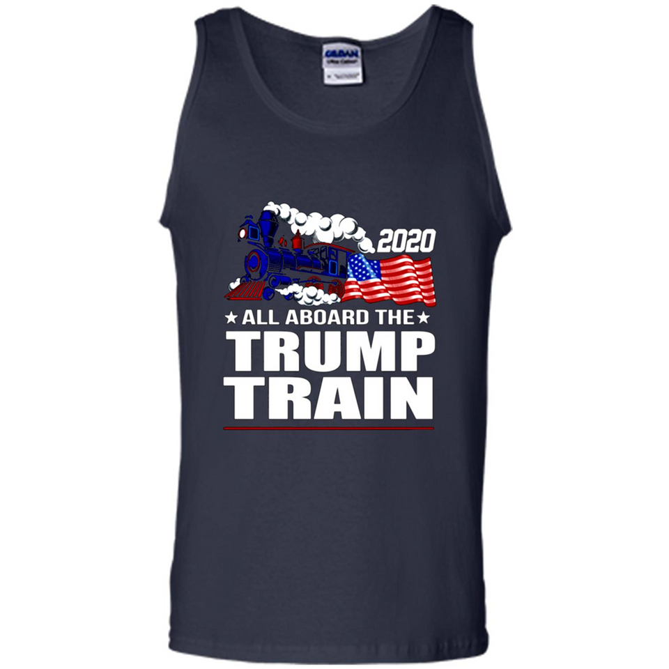 All Board The Trump Train 2020 Patriotic U.S Flag pingpong - Tank Top