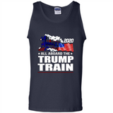 All Board The Trump Train 2020 Patriotic U.S Flag pingpong - Tank Top