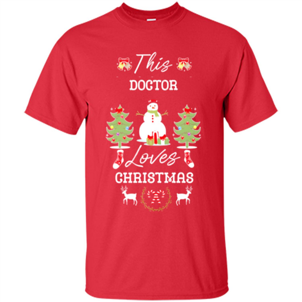 This Doctor Loves Christmas Tree Shirt with Snowman