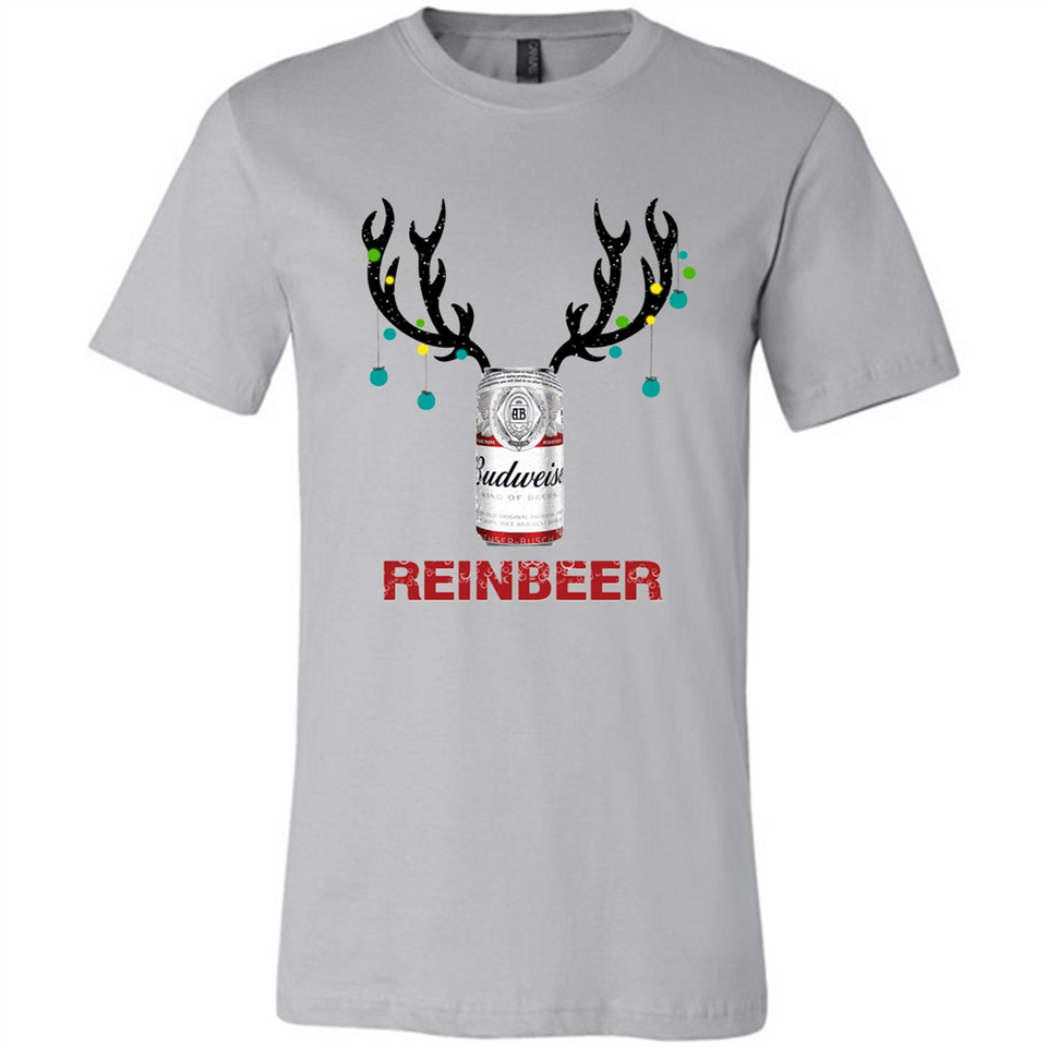 Budweiser Reinbeer Funny Beer Reindeer Christmas Sweatshirt - Canvas Unisex T-Shirt