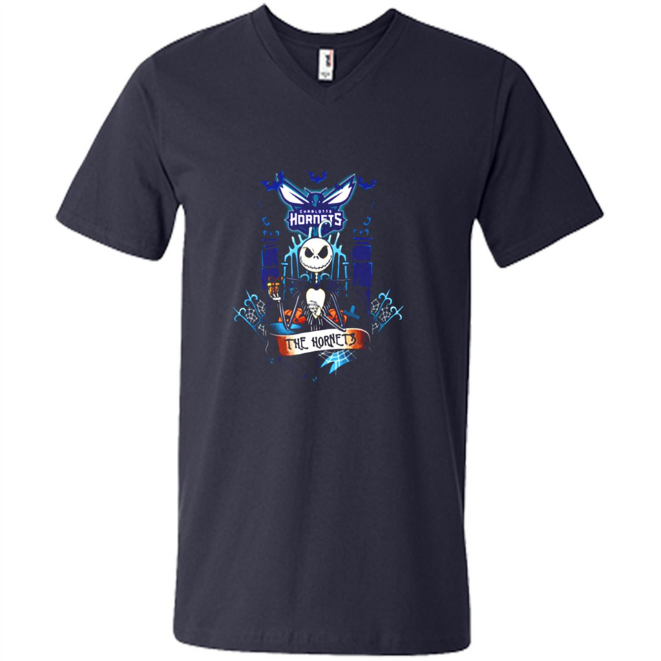 Charlotte Hornets Halloween The Nightmare Before Christmas - Men's V-Neck