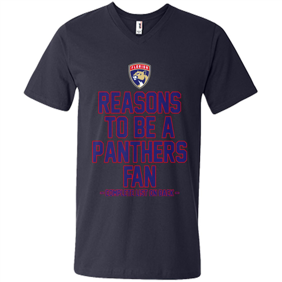 Reasons to be a Florida Panthers Fan Complete List on Back - Men's V-Neck