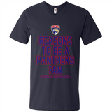 Reasons to be a Florida Panthers Fan Complete List on Back - Men's V-Neck
