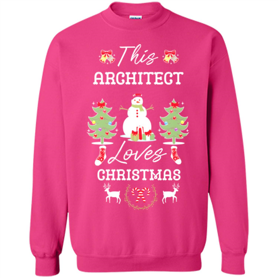 This Architect Loves Christmas Tree Shirt with Snowman