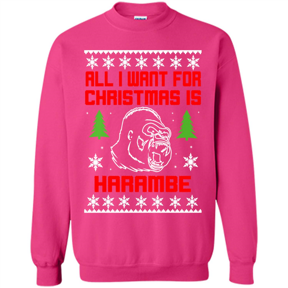 All I Want For Christmas Is HarambeT Rex Attack Reindeer ugly sweater PINGPONG