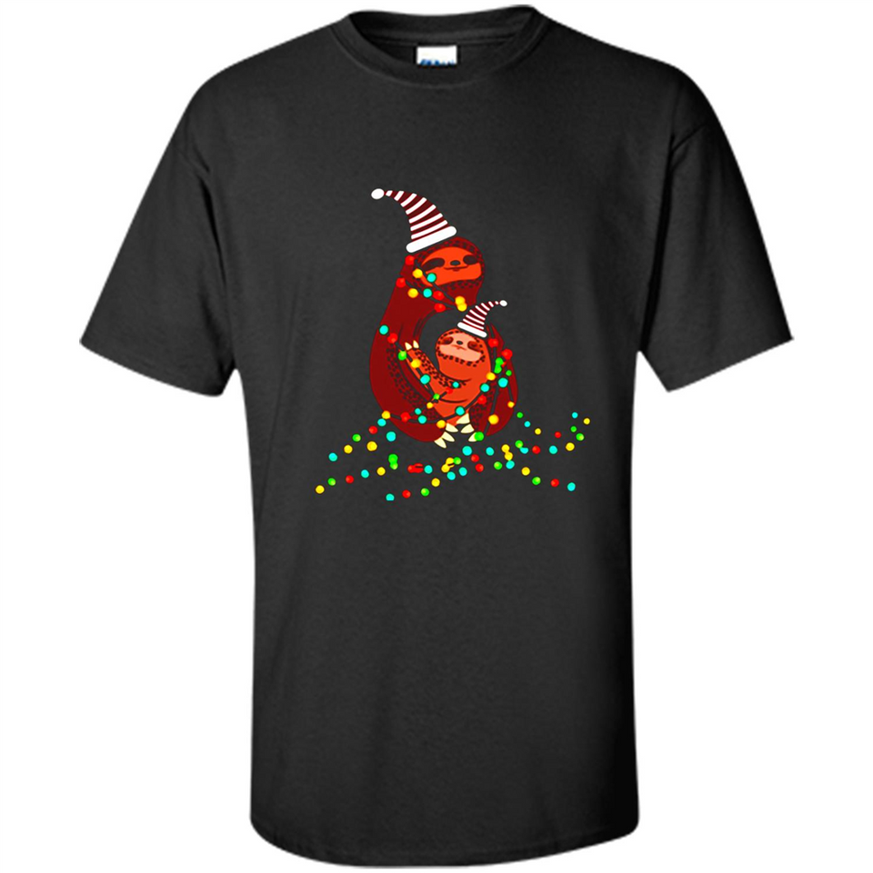 Christmas Lights Sloth Long Sleeve Santa Sloth - Shirt