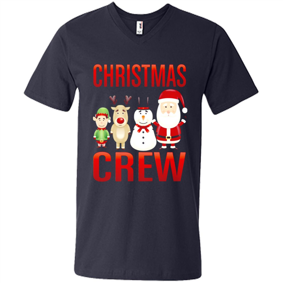 CHRISTMAS CREW Shirt X-mas Santa Snowman Reindeer Elf - Men's V-Neck