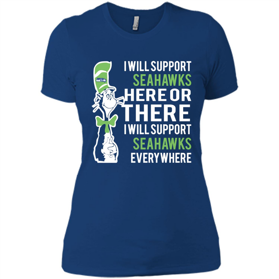 Shirt For Dr Seuss Cat And Seattle Seahawks Fans - Ladies' Boyfriend T-Shirt