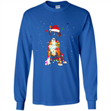 Christmas Lights Boxer Dog Funny Xmas Sweatshirt - Long Sleeve T-Shirt