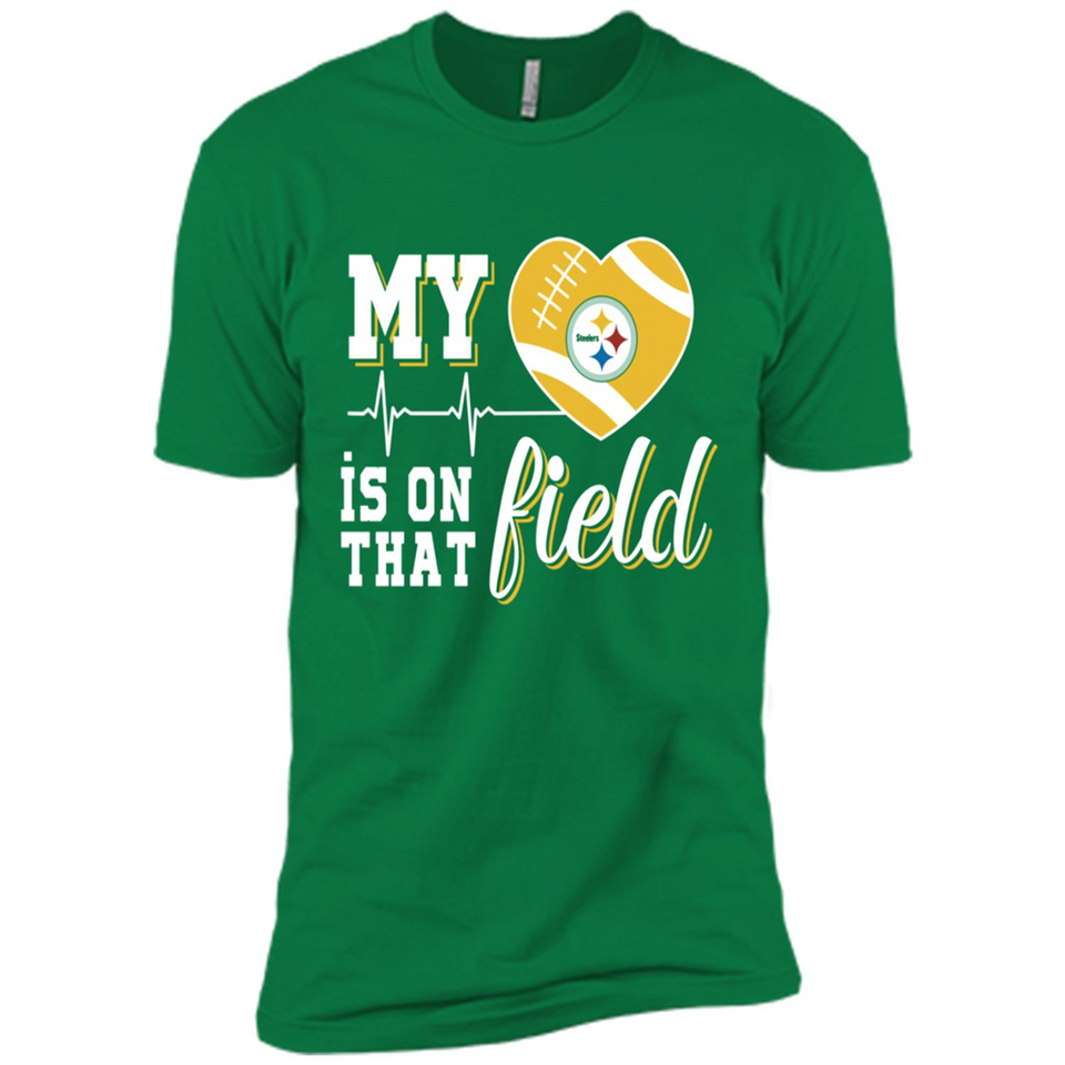 Pittsburgh Steelers Football My Heart is on that Field - Premium Short Sleeve T-Shirt