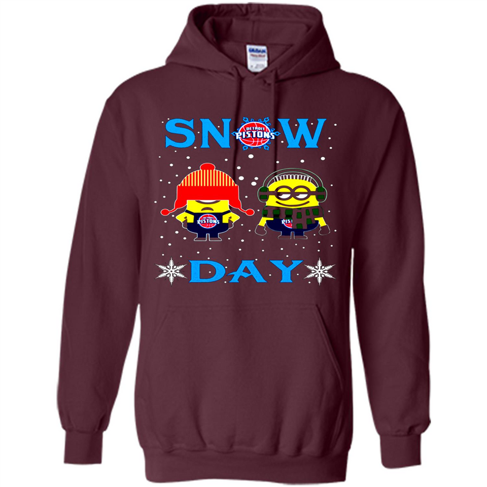 Snow Day Shirt For Detroit Pistons Vs Minion Fans pingpong