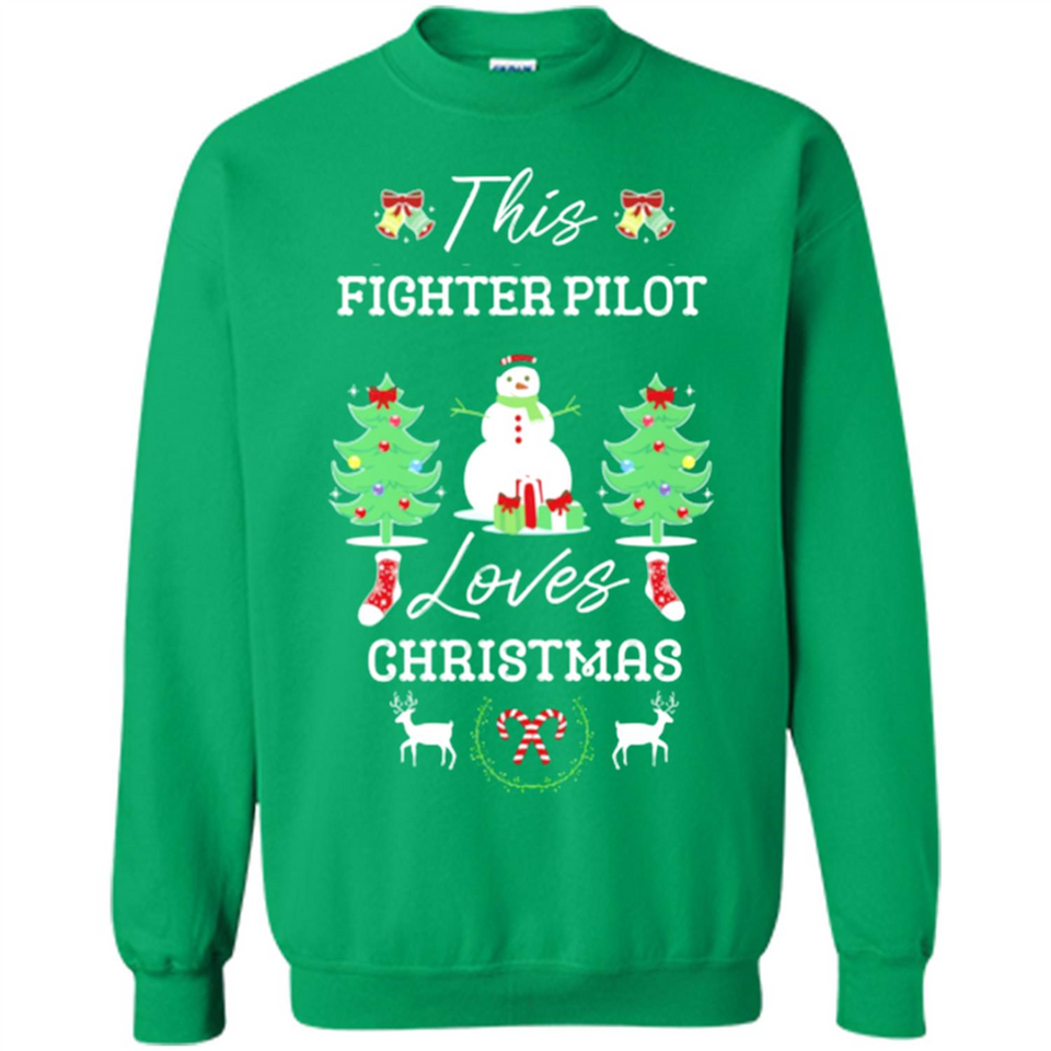 This Fighter Pilot Loves Christmas Tree Shirt with Snowman