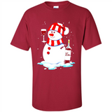 Cute Snowman drink Red Wine Christmas T-Shirt - Shirt