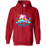 Unicorns are born in May Birthday Rainbow Gift Ladies Custom
